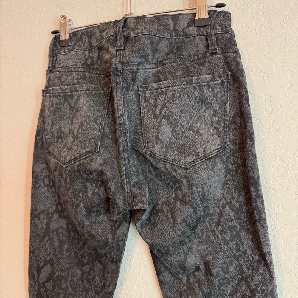 FRAME Le Skinny De Jeanne Python Black & Silver Skinny Jeans - Picture 6 of 8